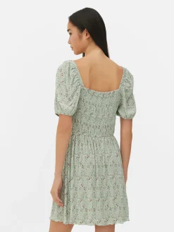 Mujer Primark Vestidos|Vestido Corto Fruncido Y Plisado