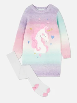 Niños Primark Vestidos|Vestido De Punto Con Unicornio Y Pantis A Juego