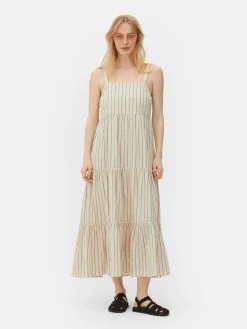 Mujer Primark Vestidos|Vestido Largo De Rayas A Capas