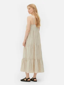 Mujer Primark Vestidos|Vestido Largo De Rayas A Capas