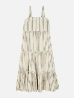 Mujer Primark Vestidos|Vestido Largo De Rayas A Capas