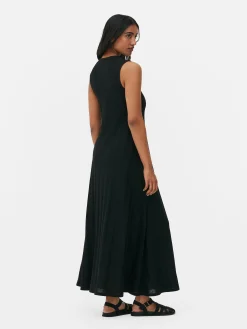 Mujer Primark Vestidos|Vestido Largo Texturizado A Rayas Sin Mangas