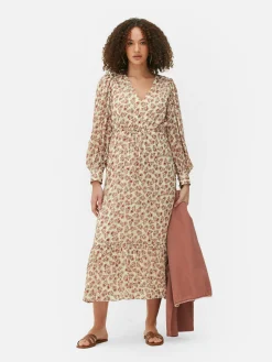 Mujer Primark Vestidos|Vestido Midaxi De Estilo Bohemio Con Cuello De Pico