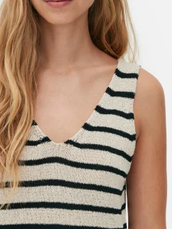 Mujer Primark Vestidos|Vestido Midi De Punto A Rayas