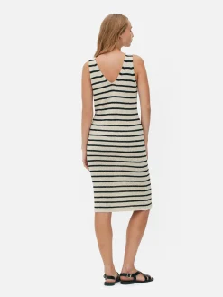 Mujer Primark Vestidos|Vestido Midi De Punto A Rayas