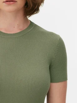 Mujer Primark Vestidos|Vestido Midi De Tipo Jersey Y Manga Corta