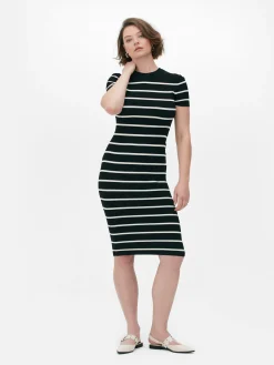 Mujer Primark Vestidos|Vestido Midi De Tipo Jersey Y Manga Corta