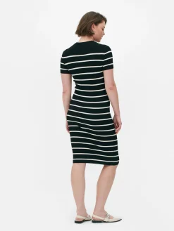 Mujer Primark Vestidos|Vestido Midi De Tipo Jersey Y Manga Corta