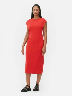 Mujer Primark Vestidos|Vestido Midi Fruncido Sin Mangas