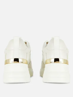 Mujer Primark Calzado Deportivo|Zapatillas De Cuña Con Ribete Metalizado