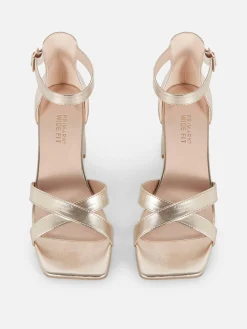 Mujer Primark Tacones|Zapatos De Tacón De Horma Ancha Y Tiras Cruzadas