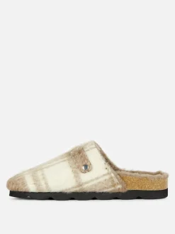 Mujer Primark Zapatillas De Estar En Casa|Zapatillas De Estar En Casa|Zuecos A Cuadros Y Forro Sintético De Rita Ora