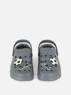 Niños Primark Zapatillas De Estar En Casa|Zuecos Con Pelo Sintético Y Motivos De Fútbol