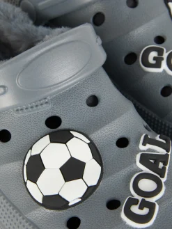 Niños Primark Zapatillas De Estar En Casa|Zuecos Con Pelo Sintético Y Motivos De Fútbol