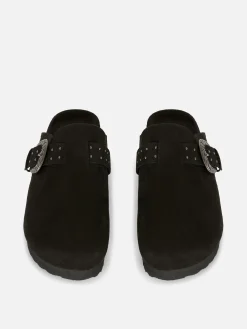 Mujer Primark Zapatillas De Estar En Casa|Zapatillas De Estar En Casa|Zuecos Con Tachuelas Y Hebilla Decorativa